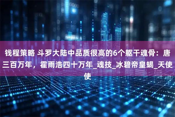 钱程策略 斗罗大陆中品质很高的6个躯干魂骨：唐三百万年，霍雨浩四十万年_魂技_冰碧帝皇蝎_天使